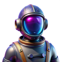 magnífico tradicional extraordinário criativo uma futurista astronauta dentro uma traje espacial, refletindo nebulosas dentro a viseira, néon iluminação, Ciência ficção estilo profissional Alto resolução png