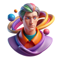 vibrant modern beautiful classic Portrait of an abstract figure composed of swirling colors and geometric shapes, dynamic lighting, abstract expressionism style premium authentic png