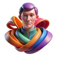 impressive artistic dramatic abstract Portrait of an abstract figure composed of swirling colors and geometric shapes, dynamic lighting, abstract expressionism style premium high resolution png