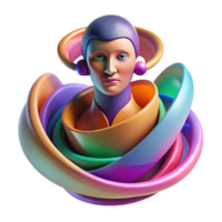 wonderful traditional stunning creative Portrait of an abstract figure composed of swirling colors and geometric shapes, dynamic lighting, abstract expressionism style high quality original png