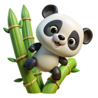vibrant modern beautiful abstract A playful panda cub tumbling down a bamboo-covered hillside, soft, diffused lighting, cartoon style original high resolution png