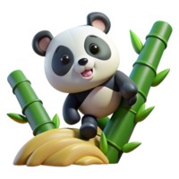 serene contemporary extraordinary traditional A playful panda cub tumbling down a bamboo-covered hillside, soft, diffused lighting, cartoon style detailed exclusive png