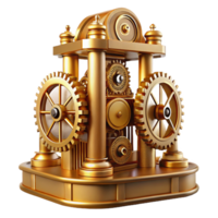 vibrant abstract serene minimalist An intricate clockwork tower, gears and mechanisms visible, steampunk aesthetic, warm golden lighting, intricate details, high contrast, photorealistic authentic... png