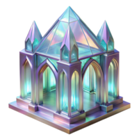 serene classic beautiful creative A crystal palace, translucent walls and ceilings, iridescent light refracting through the structure, ethereal atmosphere, magical setting, delicate details... png