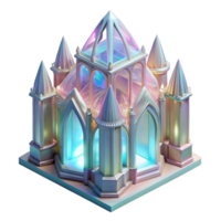 dramatic vintage magnificent contemporary A crystal palace, translucent walls and ceilings, iridescent light refracting through the structure, ethereal atmosphere, magical setting, delicate... png