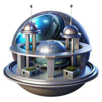 magnificent creative stunning contemporary A futuristic space station, sleek metallic structures, panoramic views of Earth, artificial lighting, minimalist design, cinematic composition high... png