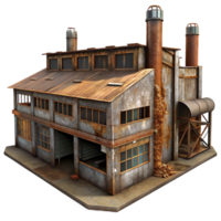 beautiful modern vibrant rustic An abandoned industrial factory, rusted metal and broken windows, dim lighting, post-apocalyptic setting, gritty textures, photorealistic rendering authentic... png