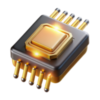 extraordinary abstract serene artistic A single, levitating microchip emitting a powerful beam of golden light, depicted in a hyperrealistic style with visible intricate circuitry detailed exclusive png