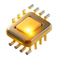 vibrant abstract vibrant vintage A single, levitating microchip emitting a powerful beam of golden light, depicted in a hyperrealistic style with visible intricate circuitry exclusive professional png