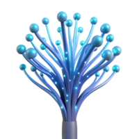 dramatic artistic vibrant contemporary A bioluminescent tree with branches made of fiber optic cables, gently swaying in a breeze, illuminated by its own internal light high quality professional png