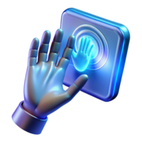 vibrant vintage vibrant vintage A pair of hands reaching out to touch a shimmering, holographic interface, illuminated by the cool blue light of the interface, in a futuristic style premium authentic png