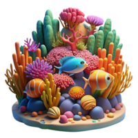 wonderful abstract serene rustic A vibrant coral reef teeming with colorful fish and intricate coral formations, illuminated by the dappled sunlight filtering through the water's surface.... png