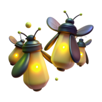 dramatic creative stunning abstract A group of fireflies illuminating a dark forest clearing, magical realism, soft, glowing light, detailed rendering detailed genuine png