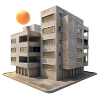 wonderful classic dramatic creative A Brutalist concrete apartment complex, stark shadows, harsh midday sun, gritty and realistic style exclusive authentic png