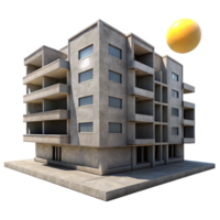 dramatic modern vibrant abstract A Brutalist concrete apartment complex, stark shadows, harsh midday sun, gritty and realistic style authentic high resolution png