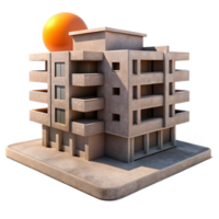 impressive rustic dramatic classic A Brutalist concrete apartment complex, stark shadows, harsh midday sun, gritty and realistic style high resolution detailed png