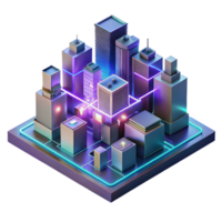 lindo minimalista Maravilhoso artístico uma microscópico cidade construído dentro a circuitos do uma computador lasca, brilhando néon linhas e dados fluxos, cyberpunk estilo Alto qualidade original png