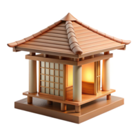 serene rustic serene rustic A minimalist Japanese teahouse made of bamboo and paper, soft diffuse lighting, watercolor style original genuine png