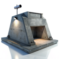 impressive minimalist impressive artistic A brutalist concrete bunker, harsh shadows cast by a single spotlight, dystopian style exclusive authentic png