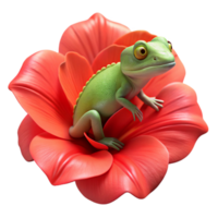 stunning traditional extraordinary minimalist A chameleon perched on a bright red hibiscus flower, vibrant colors, macro photography style, studio lighting genuine genuine png