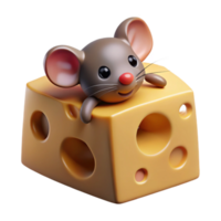 beautiful minimalist dramatic artistic A tiny mouse peeking out of a hole in a block of cheese, comical expression, warm lighting, cartoon style high resolution high quality png