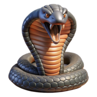 extraordinary abstract elegant vintage A coiled king cobra with hood flared, menacing pose, detailed scales, studio lighting, dark and moody high quality exclusive png