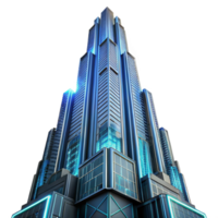 wonderful rustic serene creative A towering Art Deco skyscraper made entirely of interconnected circuit boards, pulsing with neon light, cyberpunk style, dramatic upward angle exclusive authentic png