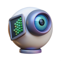 magnífico moderno sereno tradicional uma surrealista pintura do uma humano olho fusão com uma computador tela, exibindo binário código, legal, desaturado cores, surrealismo estilo genuíno autêntico png