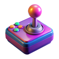 vibrant artistic beautiful vintage A low-poly render of a retro gaming console with a glowing joystick, vibrant 8-bit color palette, synthwave style premium exclusive png