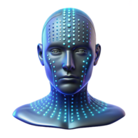 beautiful minimalist serene artistic A transparent human head filled with binary code, glowing from within, digital art style high quality detailed png