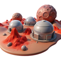stunning vintage extraordinary abstract A desolate, terraformed Mars colony, red dust swirling in the wind, harsh sunlight and long shadows, photorealistic, professional genuine png