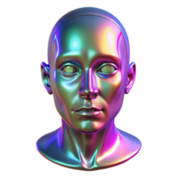 deslumbrante criativo lindo rústico uma holográfico projeção do uma humano face falha e distorcendo, tremeluzente néon luzes, cyberpunk estilo, genuíno Alto resolução png