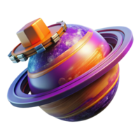 wonderful minimalist impressive rustic A giant, crystalline space station orbiting a gas giant planet with vibrant purple and orange bands, reflecting the planet's light. Bright, vibrant lighting.... png