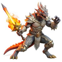 wonderful artistic vibrant classic A fierce dragonborn warrior wielding a flaming sword, dynamic pose, dramatic lighting, Frank Frazetta style exclusive premium png