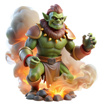 sereno clássico magnífico contemporâneo uma estóico orc xamã realizando uma ritual no meio rodopiando fumaça, luz do fogo, intenso detalhe, Greg Rutkowski estilo autêntico autêntico png