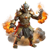 wonderful classic impressive rustic A stoic orc shaman performing a ritual amidst swirling smoke, firelight, intense detail, Greg Rutkowski style high quality detailed png