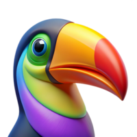 impressive vintage vibrant classic A vibrant, pop art portrait of a toucan, with bold outlines and flat colors, on a gradient background professional high quality png