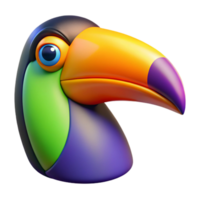 impressive creative wonderful creative A vibrant, pop art portrait of a toucan, with bold outlines and flat colors, on a gradient background professional exclusive png
