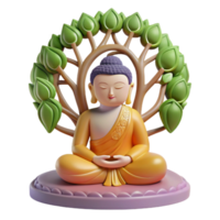 impressive artistic beautiful classic A contemplative Buddha sitting under the Bodhi tree, bathed in the soft light of dawn, intricate details and serene expression, in a traditional Thangka... png