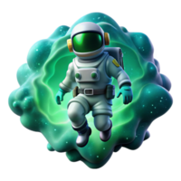 extraordinary rustic impressive contemporary A lone astronaut, clad in a bioluminescent spacesuit, drifts through a nebula of swirling emerald and sapphire gases, illuminated by the distant glow... png