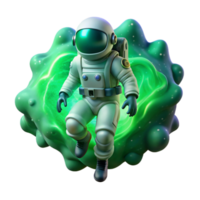 impressive minimalist beautiful contemporary A lone astronaut, clad in a bioluminescent spacesuit, drifts through a nebula of swirling emerald and sapphire gases, illuminated by the distant glow... png