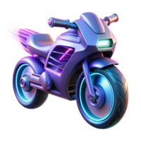 magnificent vintage vibrant traditional A futuristic motorcycle, with glowing energy trails and sharp, angular lines, speeds through a neon-drenched cityscape. Cyberpunk style genuine genuine png