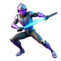 impressive traditional stunning abstract A futuristic warrior, wielding a glowing energy sword, stands amidst the ruins of a crumbling city. Dramatic, dynamic pose detailed genuine png