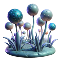 elegant artistic dramatic traditional A field of strange, bioluminescent plants sway gently in the breeze of an alien world, illuminated by the light of two moons.... png