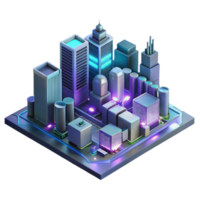 dramatic traditional wonderful creative A microscale city built on a circuit board, neon lights and data streams flowing through the structures, cyberpunk style, isometric view authentic detailed png
