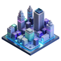 stunning rustic elegant creative A microscale city built on a circuit board, neon lights and data streams flowing through the structures, cyberpunk style, isometric view authentic detailed png