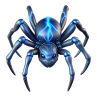 magnificent abstract elegant rustic A giant, biomechanical spider weaving a web of energy, ethereal blue lighting, surrealism style professional high resolution png