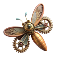 magnificent rustic vibrant creative A tiny steampunk dragonfly crafted from gears and springs, resting on a cog, soft, diffused lighting, macro photography style, genuine high quality png
