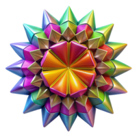 dramatic creative beautiful traditional A kaleidoscopic pattern of geometric shapes, radiating outwards in a burst of vibrant color, illuminated by a bright, multicolored light source authentic... png