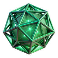 impressive creative beautiful modern Geometric fractals composed of interconnected, glowing emerald green lines, with a soft, ambient light, rendered in a minimalist, art style premium... png